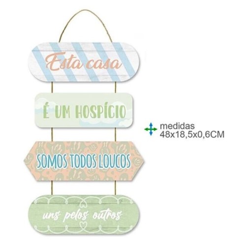 Placa de Parede em MDF com Texto 48x19x0,6cm
