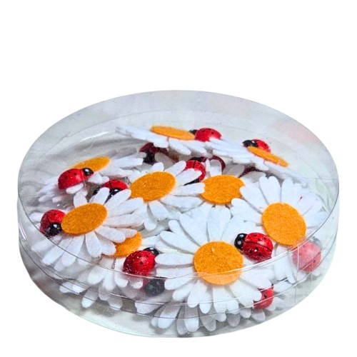 Adesivo Decorativo para Arranjos Florais - 953 Malmequer com Joaninha