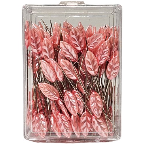 Alfinete com Pérola Folha - Rosa Claro