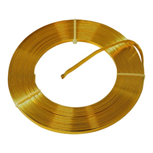 Rolo de Arame de Alumínio Achatado - Dourado