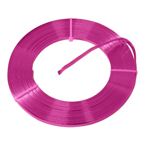 Rolo de Arame de Alumínio Achatado - Rosa Choque