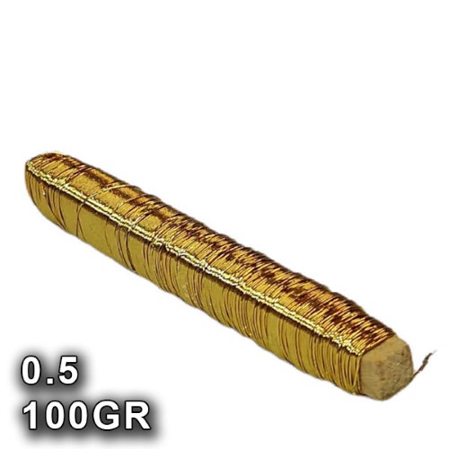 Arame de Alumínio 100g 0,5mm - Dourado