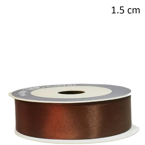 Rolo de Fita de Cetim 15mm x 50m - Castanho Escuro