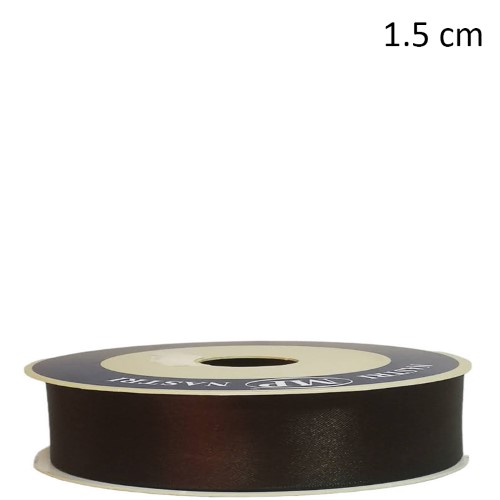 Rolo de Fita de Cetim 15mm x 50m - Chocolate