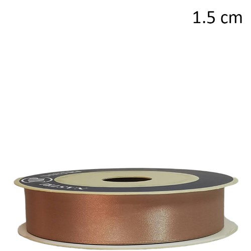 Rolo de Fita de Cetim 15mm x 50m - Castanho Claro