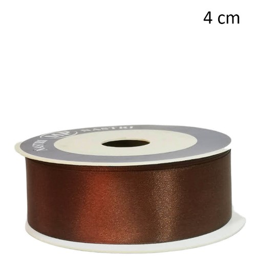 Rolo de Fita de Cetim 40mm x 50m - Castanho Escuro