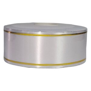 Rolo de Fita para Funeral 50mm x 50m - Branco / Dourado