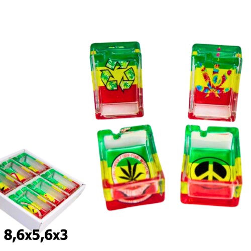 Cinzeiro Retangular em Vidro 8,6x5,6x3cm