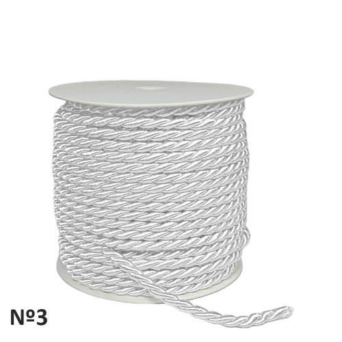 Rolo de Cordão Floral Nº3 25m - Branco