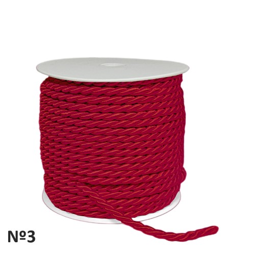 Rolo de Cordão Floral Nº3 25m - Vermelho