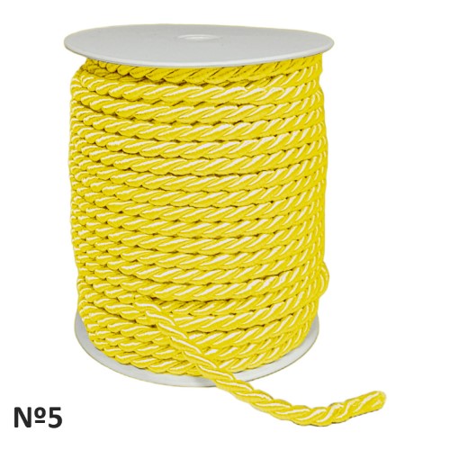 Rolo de Cordão Floral Nº5 25m - Amarelo