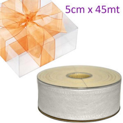 Rolo de Cinta / Tela Decorativa 50mm x 45m - Branco
