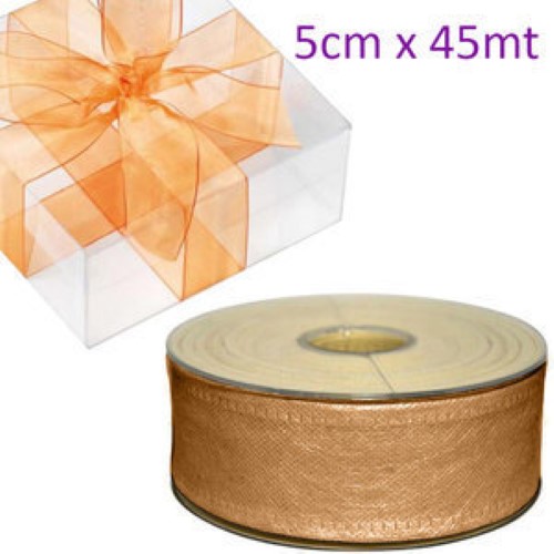 Rolo de Cinta / Tela Decorativa 50mm x 45m - Castanho
