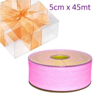 Rolo de Cinta / Tela Decorativa 50mm x 45m - Rosa Choque