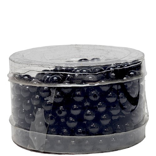 Pérola com Furo 5mm - Preto