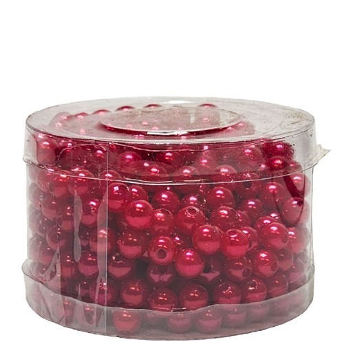 Pérola com Furo 5mm - Vermelho