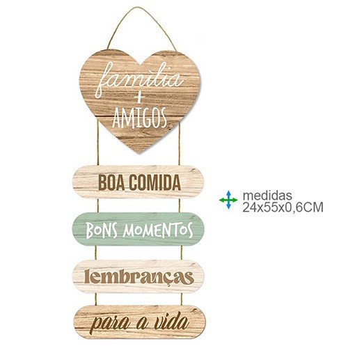 Placa de Parede em MDF com Texto 24x55x0,6cm
