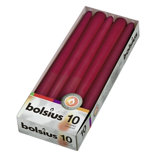 Vela Cónica para Eventos 24,5cm - Pack 10, Bordeaux, 7h de Duração