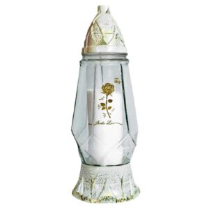 Candeeiro de Vidro com Tampa - Recarga P220, Branco