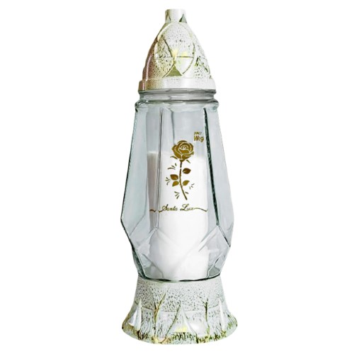 Candeeiro de Vidro com Tampa - Recarga P220, Branco