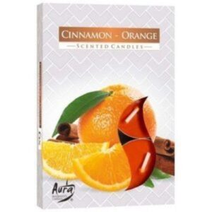 Velas Tealight Perfumadas - Pack 6, 159 Canela e Laranja