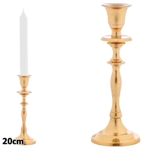 Castiçal em Metal para Vela 20cm - Dourado