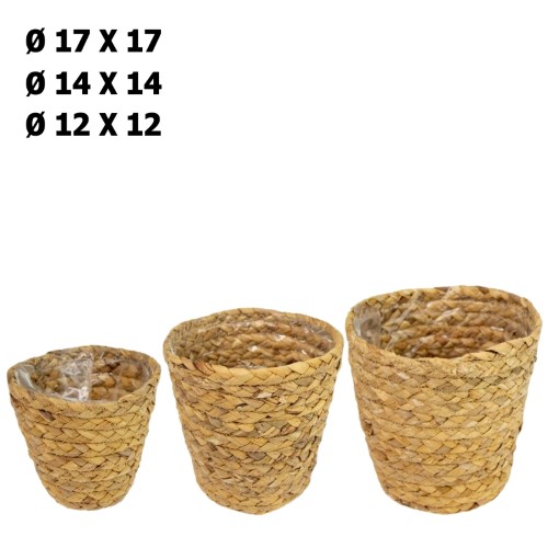 Cestos Redondos em Vime - Pack 3