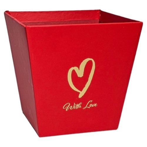 Caixa Quadrada em Cartão 11x11x10,8cm - Vermelho