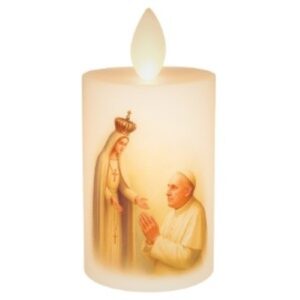 Círio Vela Elétrica com Imagem sem Pilhas - Nossa Senhora de Fátima