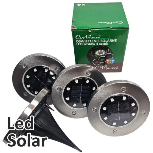 Iluminação Solar Disco LED Colorido - Pack 4