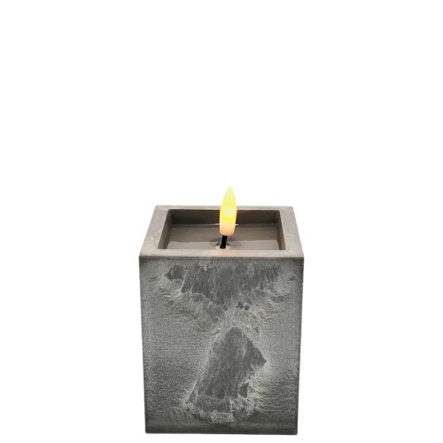 Vela Elétrica LED 10x8cm sem Pilhas - Cinzento