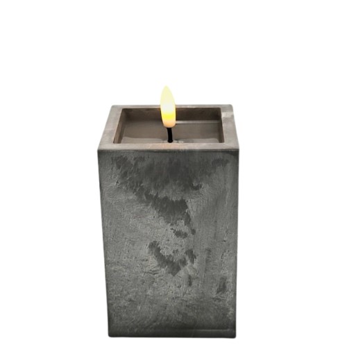 Vela Elétrica LED 12,5x8cm sem Pilhas - Cinzento