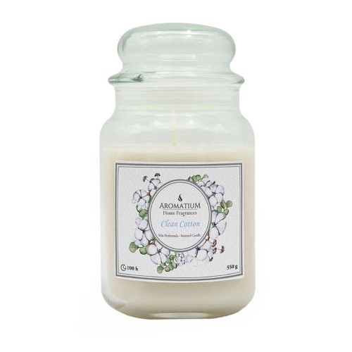 Vela Perfumada em Frasco - 500g, Algodão