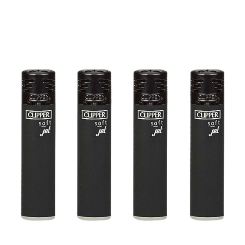 Isqueiro Clipper Jet Recarregável - Soft Black