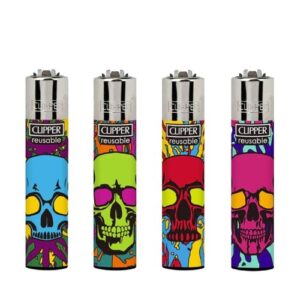 Isqueiro Clipper Recarregável - Color Skulls