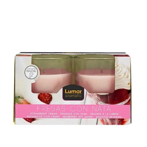 Vela Perfumada em Copo de Vidro - Pack 2, Morango
