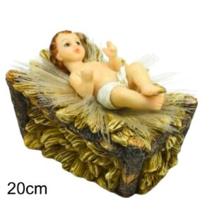 Figura Menino Jesus Deitado com LED 20cm