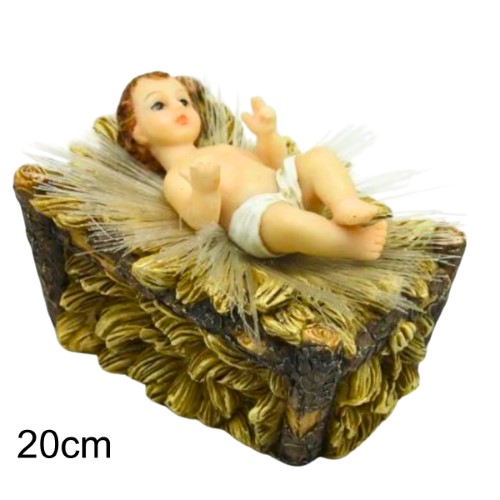 Figura Menino Jesus Deitado com LED 20cm
