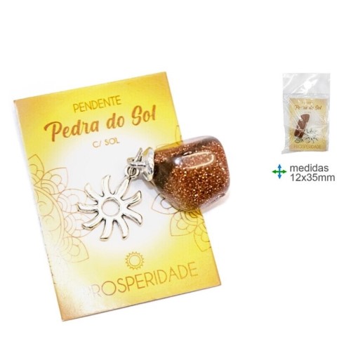 Pendente com Pedra do Sol e Sol - Prosperidade