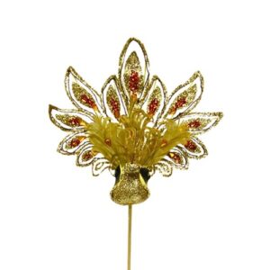 Pick Decorativo Pavão para Arranjos 13cm - Pack 6