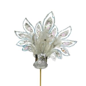 Pick Decorativo Pavão para Arranjos 13cm - Pack 6