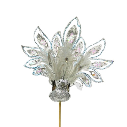 Pick Decorativo Pavão para Arranjos 13cm - Pack 6