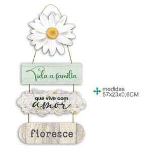 Placa de Parede em MDF com Texto 57x23x0,6cm