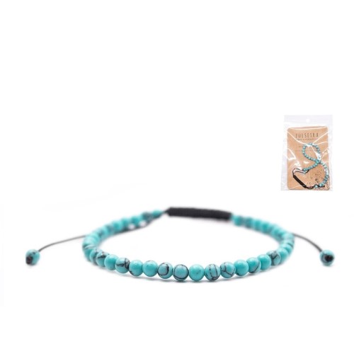 Pulseira de Pedras Semipreciosas 4mm - Turquesa