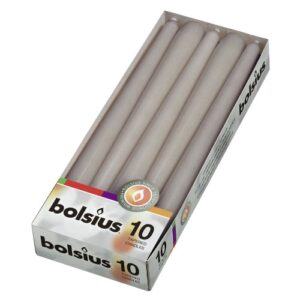 Vela Cónica para Eventos 24,5cm - Pack 10, Cinzento, 7h de Duração