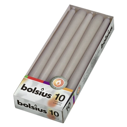 Vela Cónica para Eventos 24,5cm - Pack 10, Cinzento, 7h de Duração