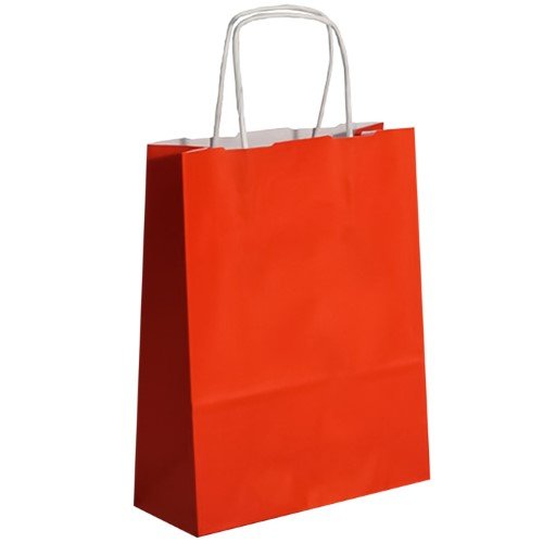 Saco de Papel Colorido com Asas Torcidas 24x12x31cm - Vermelho