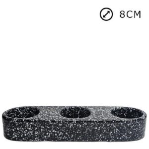 Suporte de Círios Triplo Nº1 em Cerâmica para Cemitério Diam. 8cm - Preto