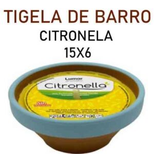 Tigela de Barro com Cera 15cm - Citronela