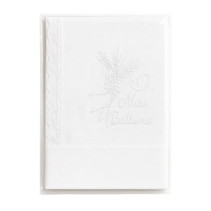 Toalha Bordada em Tecido para Batismo - Branco
